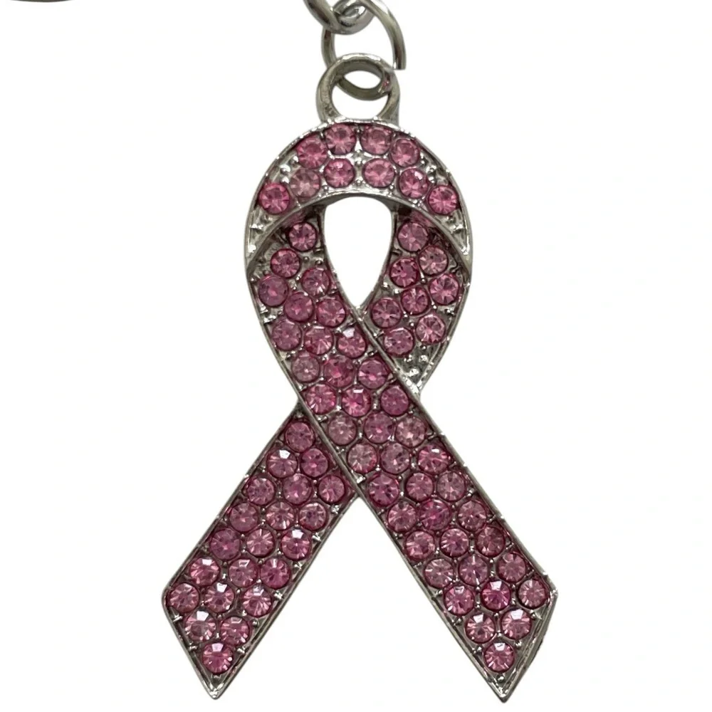 Blossom Breast Cancer Awareness Pink Ribbon Keychain
